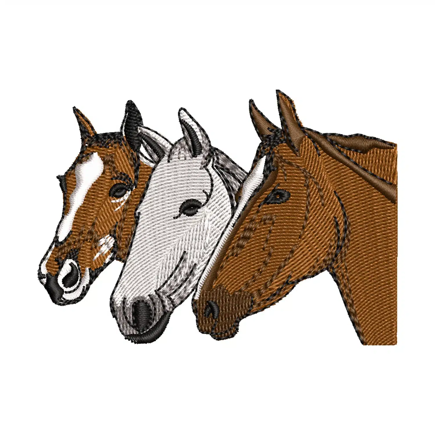 Horse Trio Embroidery Design