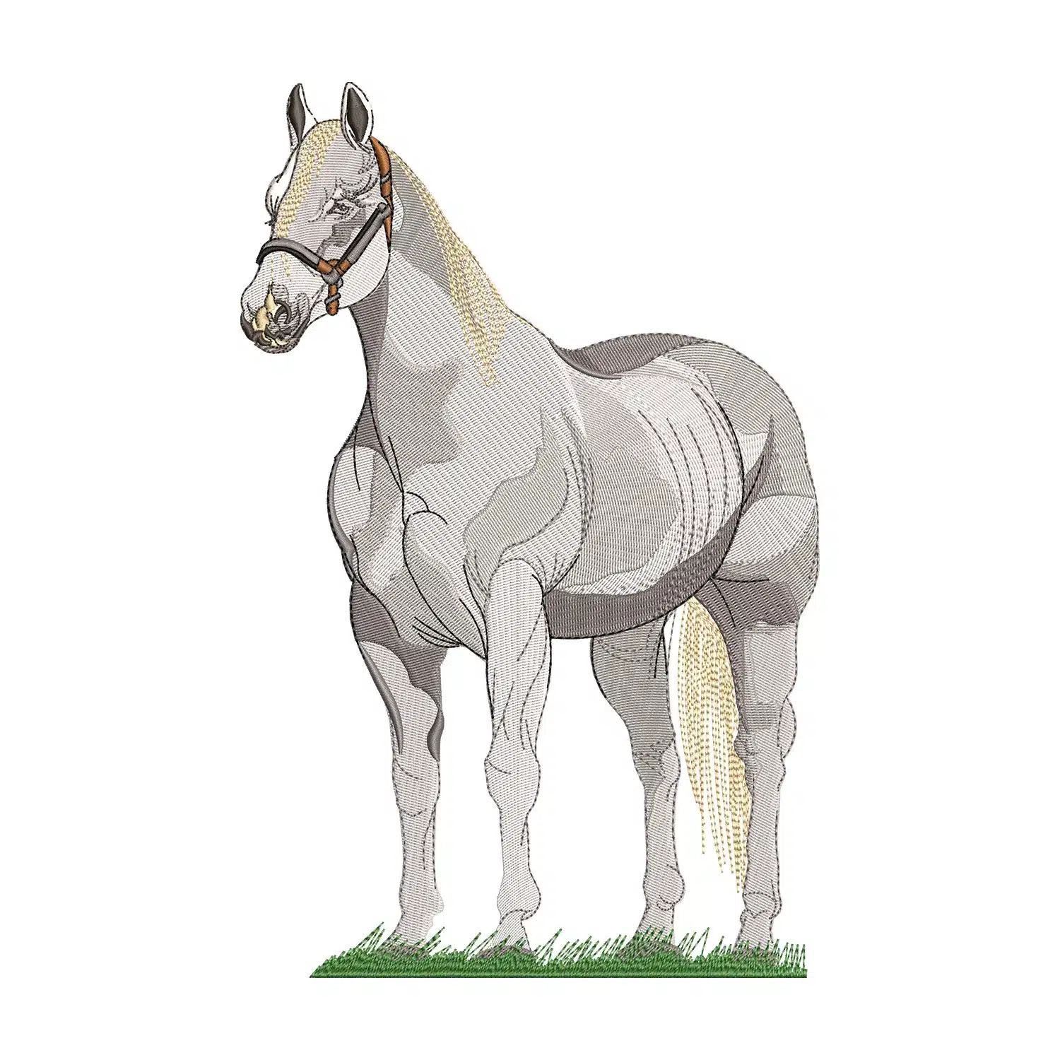White Horse Embroidery Design