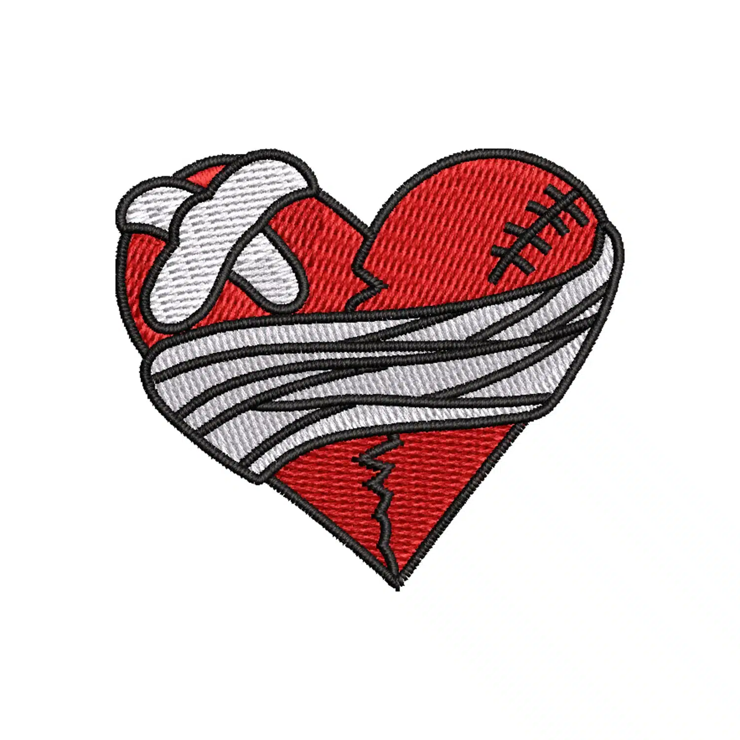 Band-Aided Heart Embroidery Design