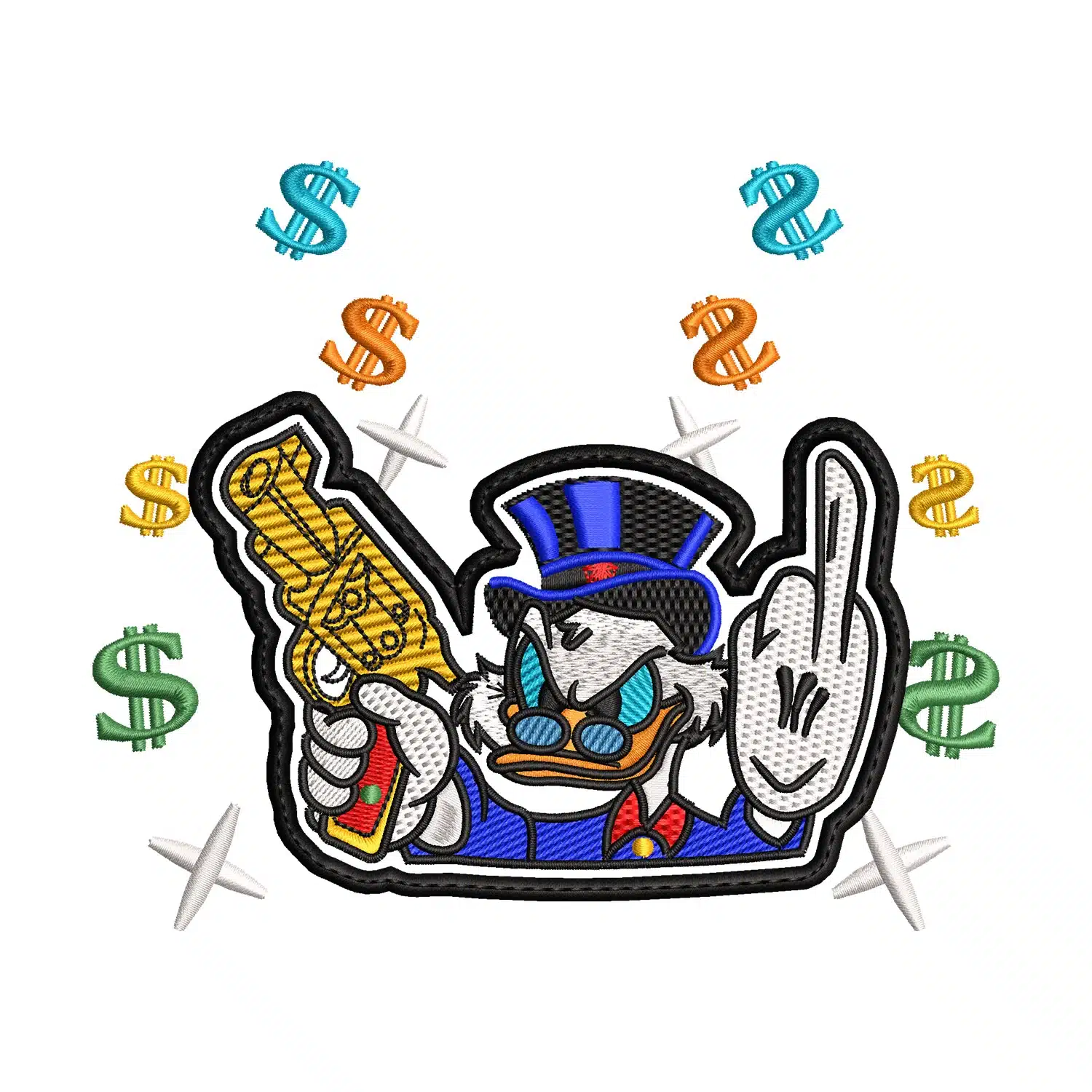 Mafia Donald Duck Embroidery Design