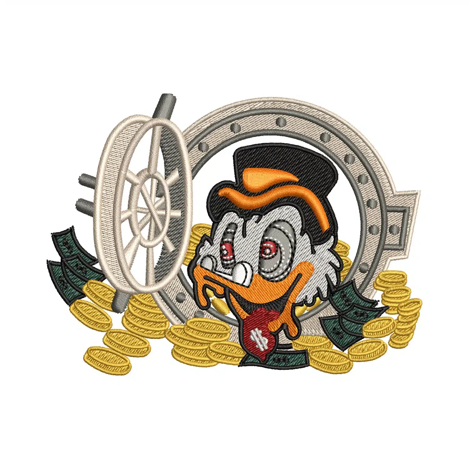 Rich Scrooge McDuck Embroidery Design