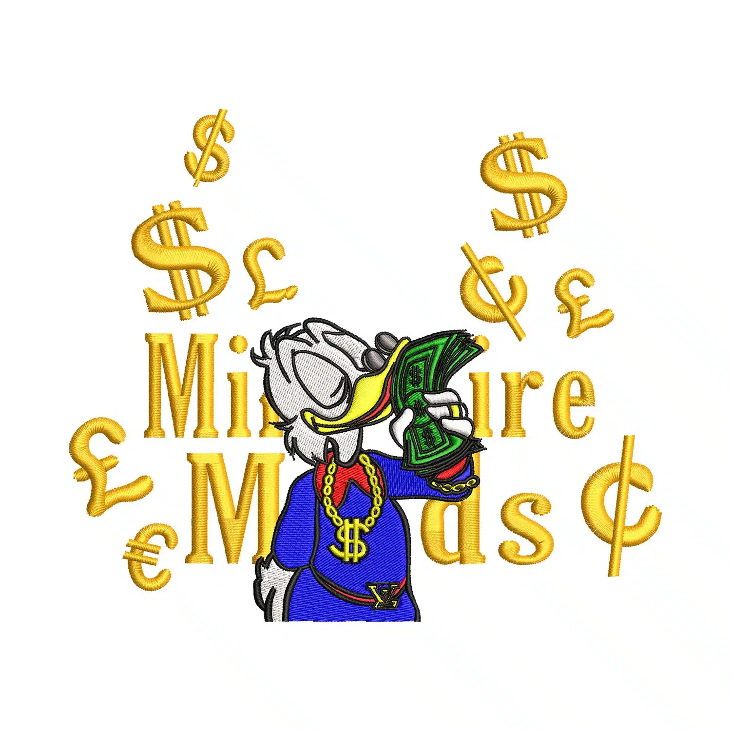 Scrooge McDuck Millionaire Minds Embroidery Design