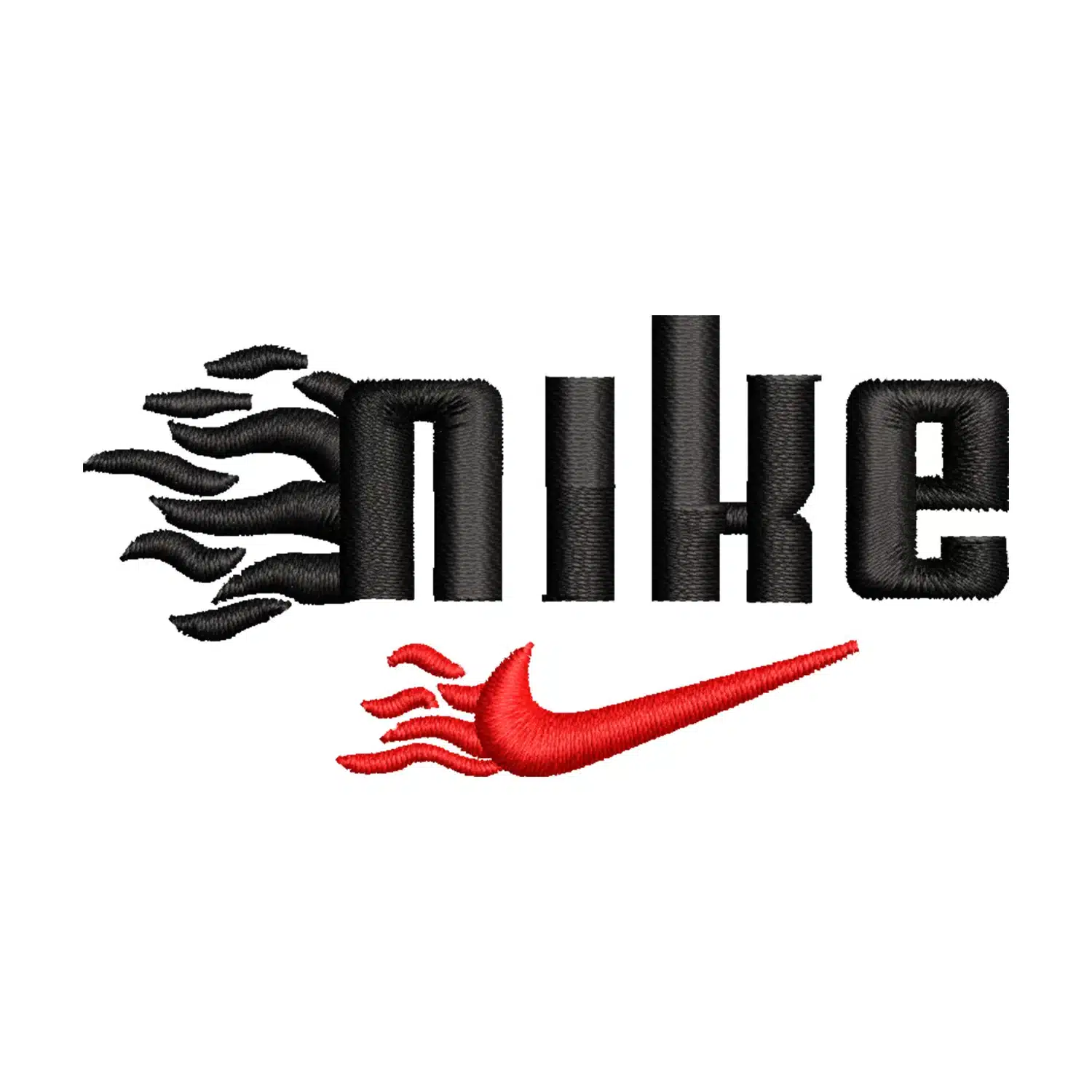 Flaming Nike Logo Embroidery Design