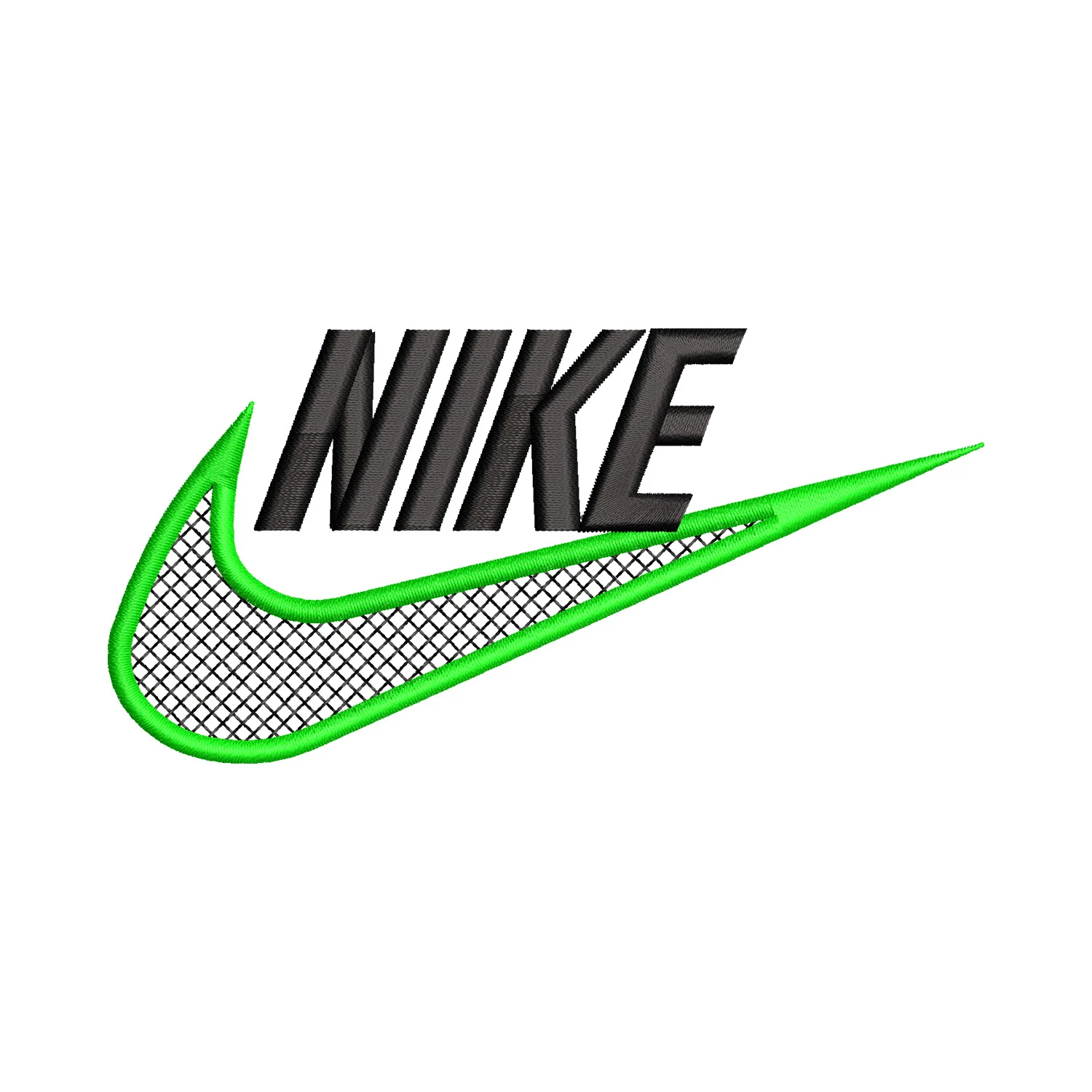 Green Nike Logo Embroidery Design