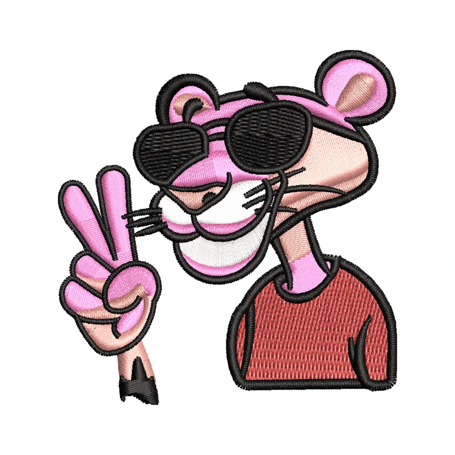Home 155 Pink Panther Peace Sign Embroidery Design