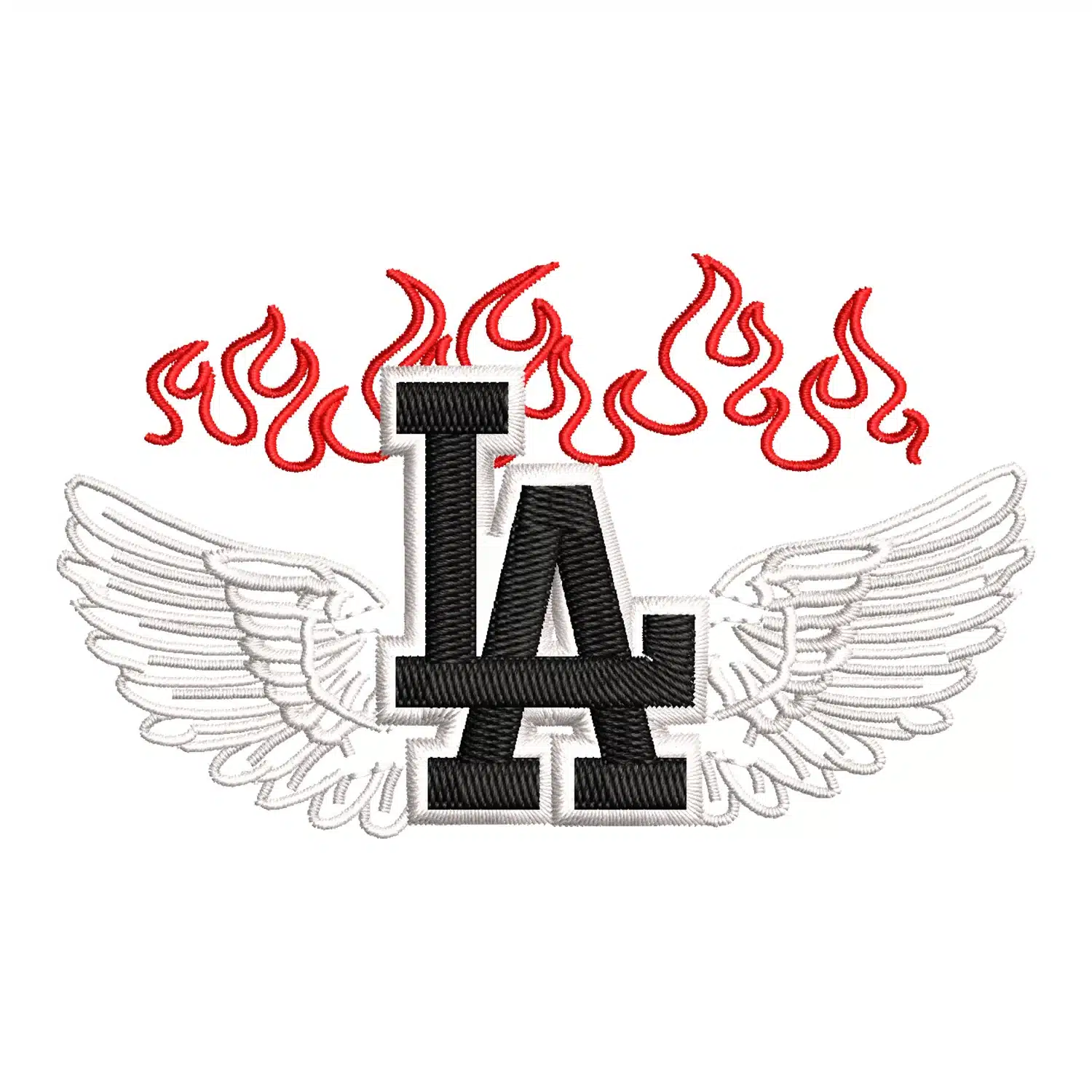 Los Angeles x Fire Embroidery Design