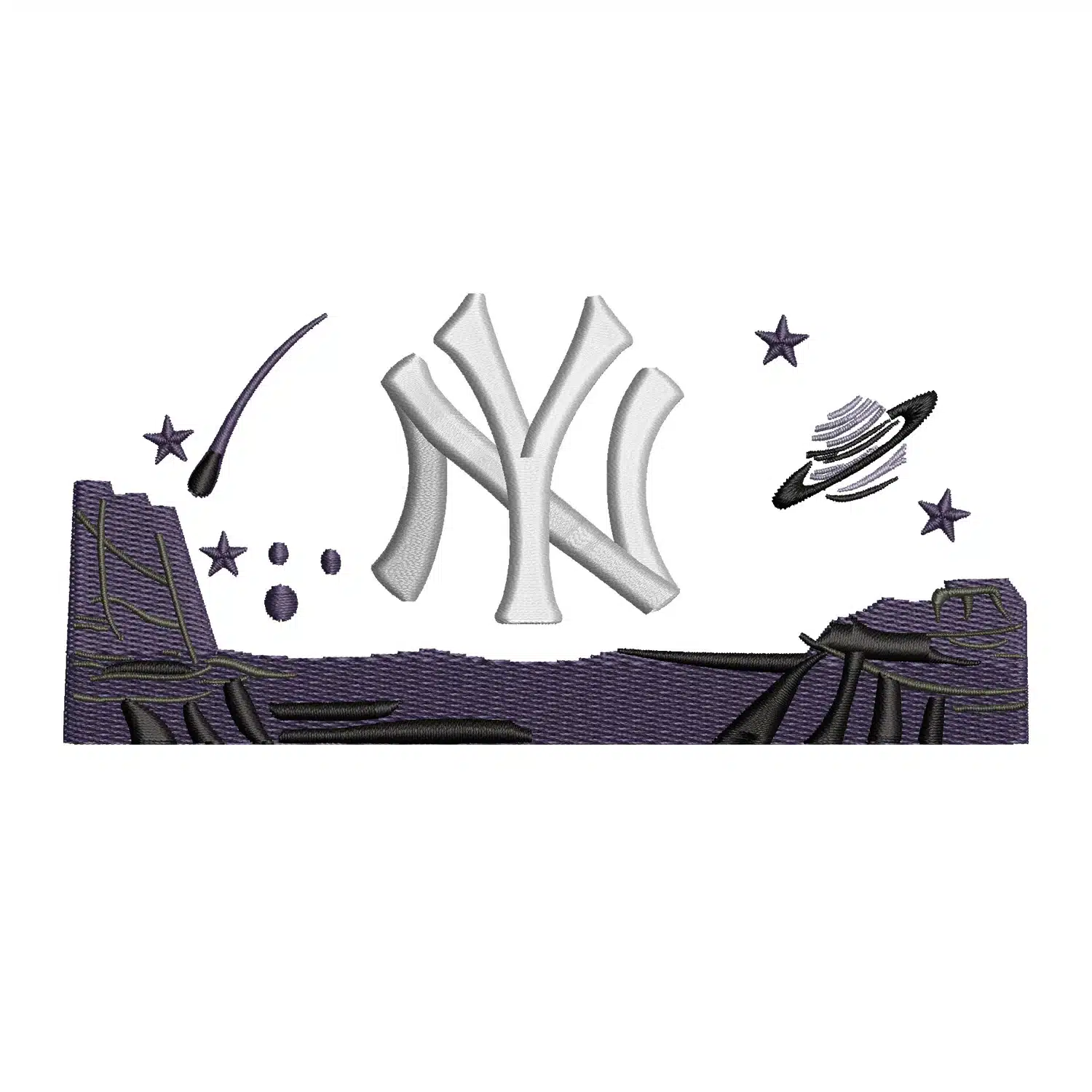 Home 176 New York Yankees x Galaxy Embroidery Design