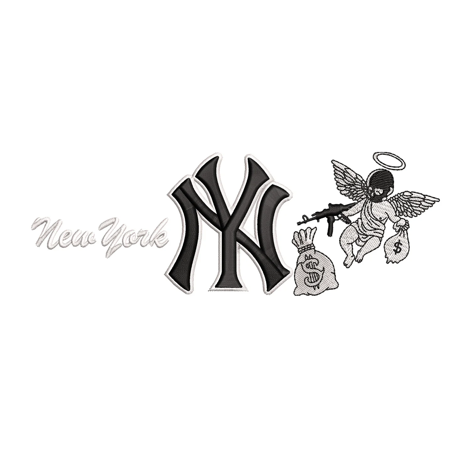 Devil Thief x New York Yankees Logo Embroidery Design
