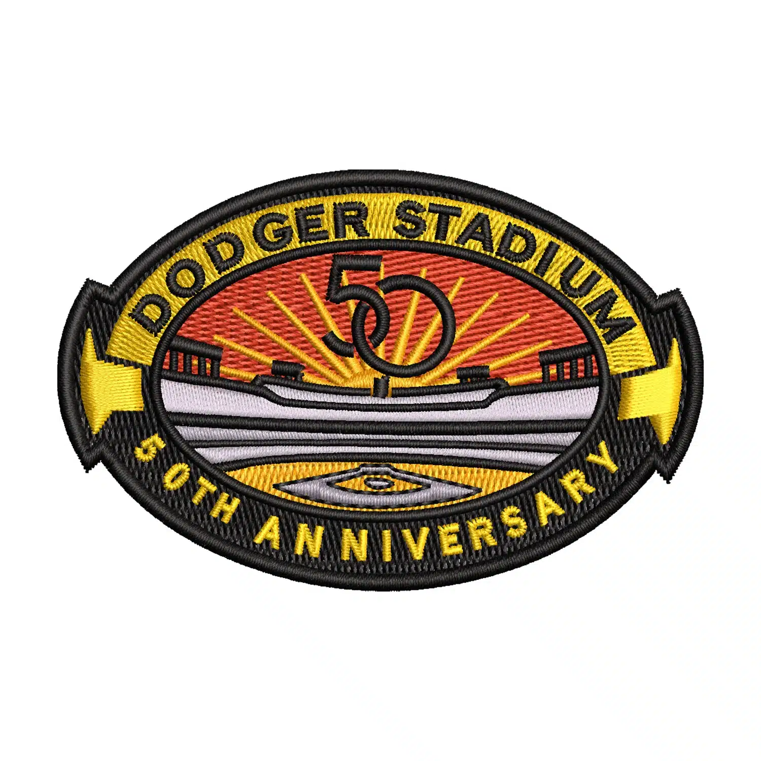 Dodger Stadium 50th Aniversary Logo Embroidery Design