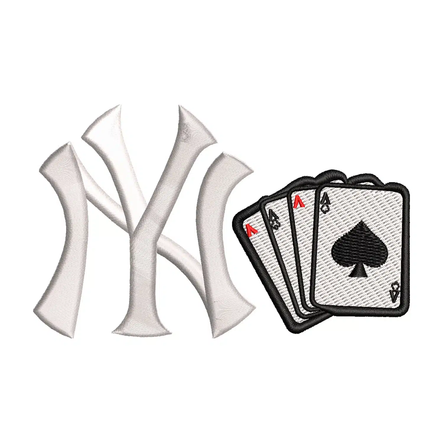 Four Aces New York Yankees Logo Embroidery Design