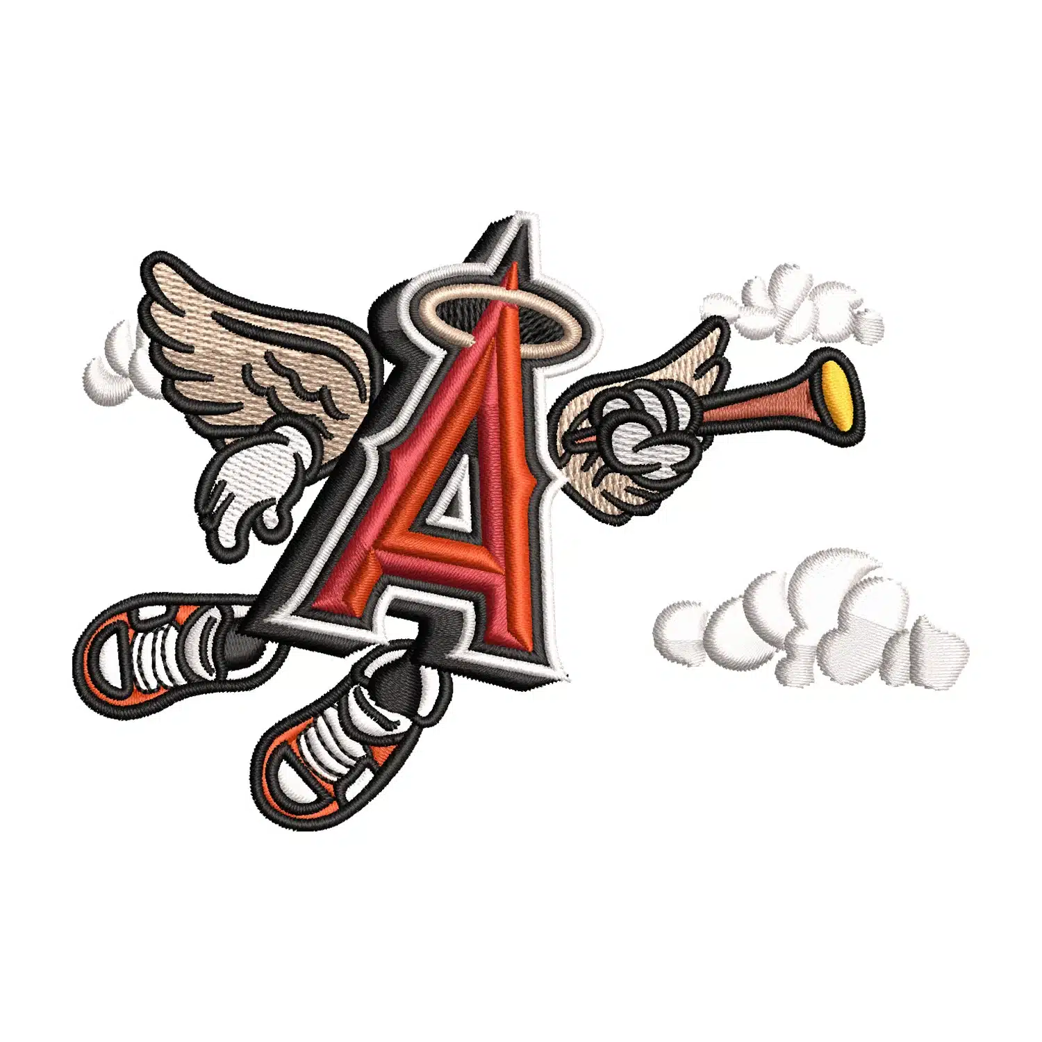Los Angeles Angels Flying Logo Embroidery Design