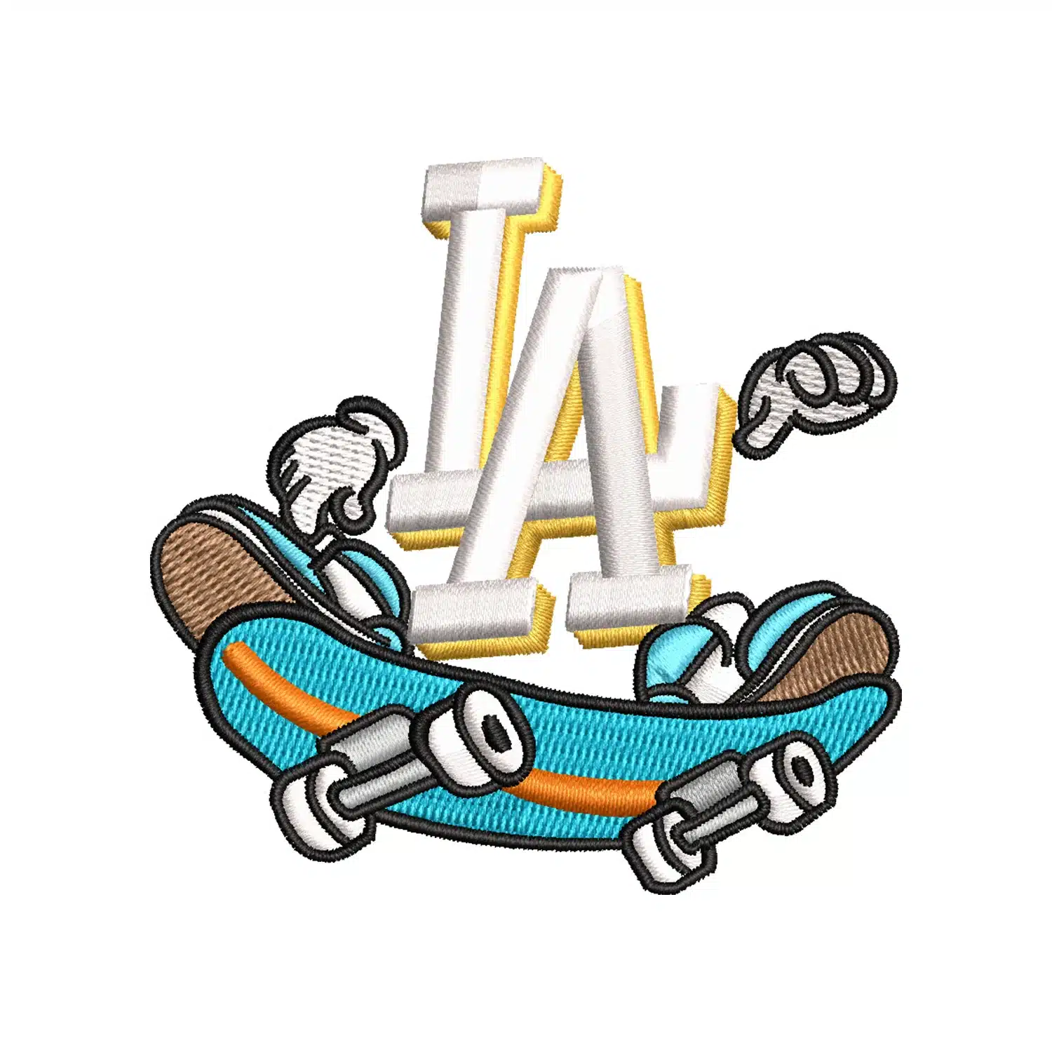 Home 183 Los Angeles Dodgers x Skateboard Embroidery Design