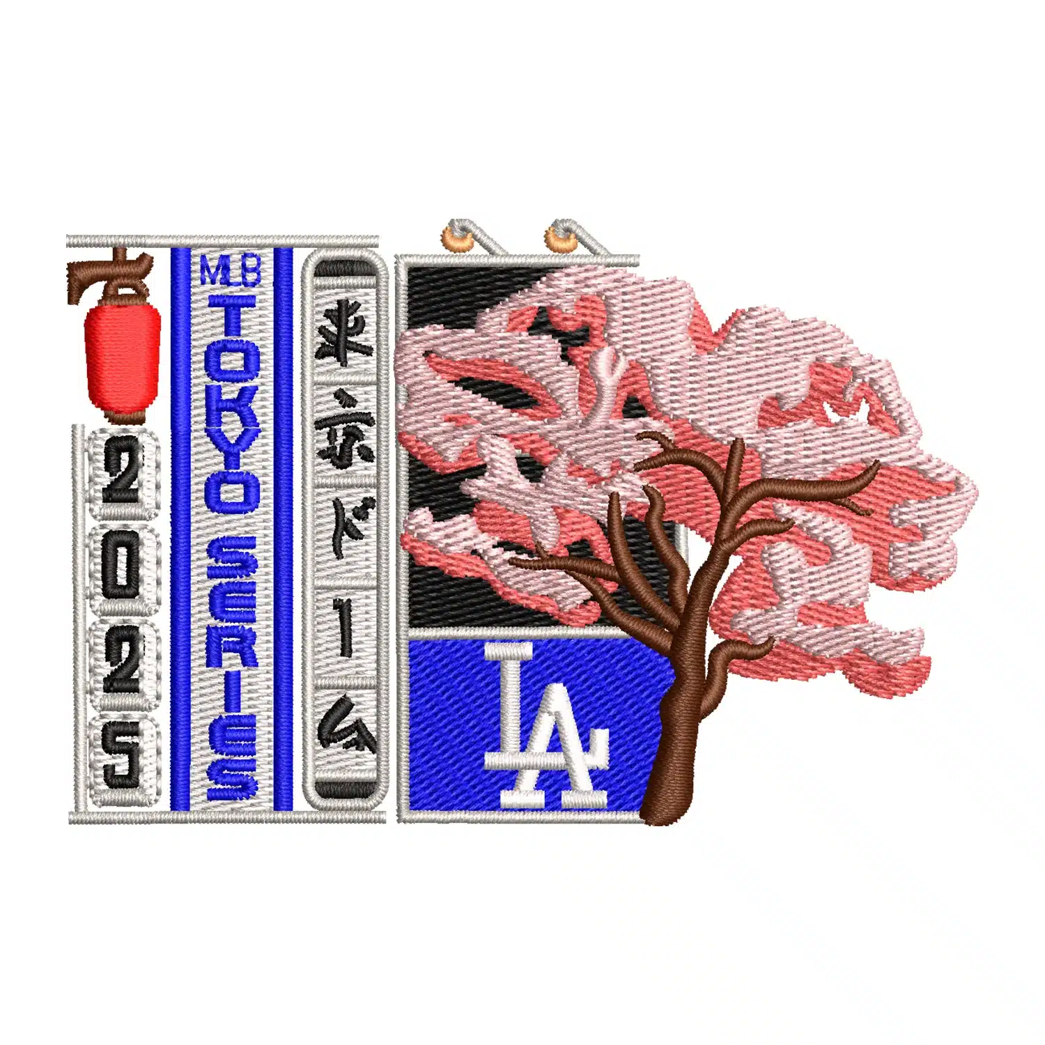 Home 178 Los Angeles Dodgers x Tokyo Series Embroidery Design