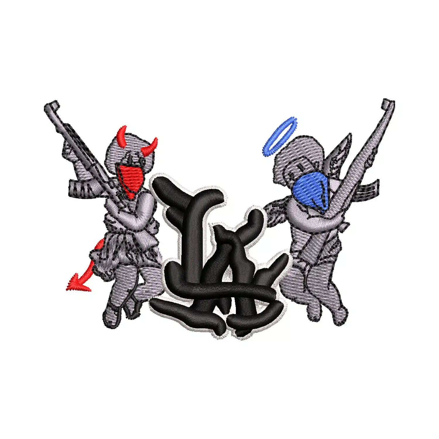Good & Bad Angel Gangster Embroidery Design