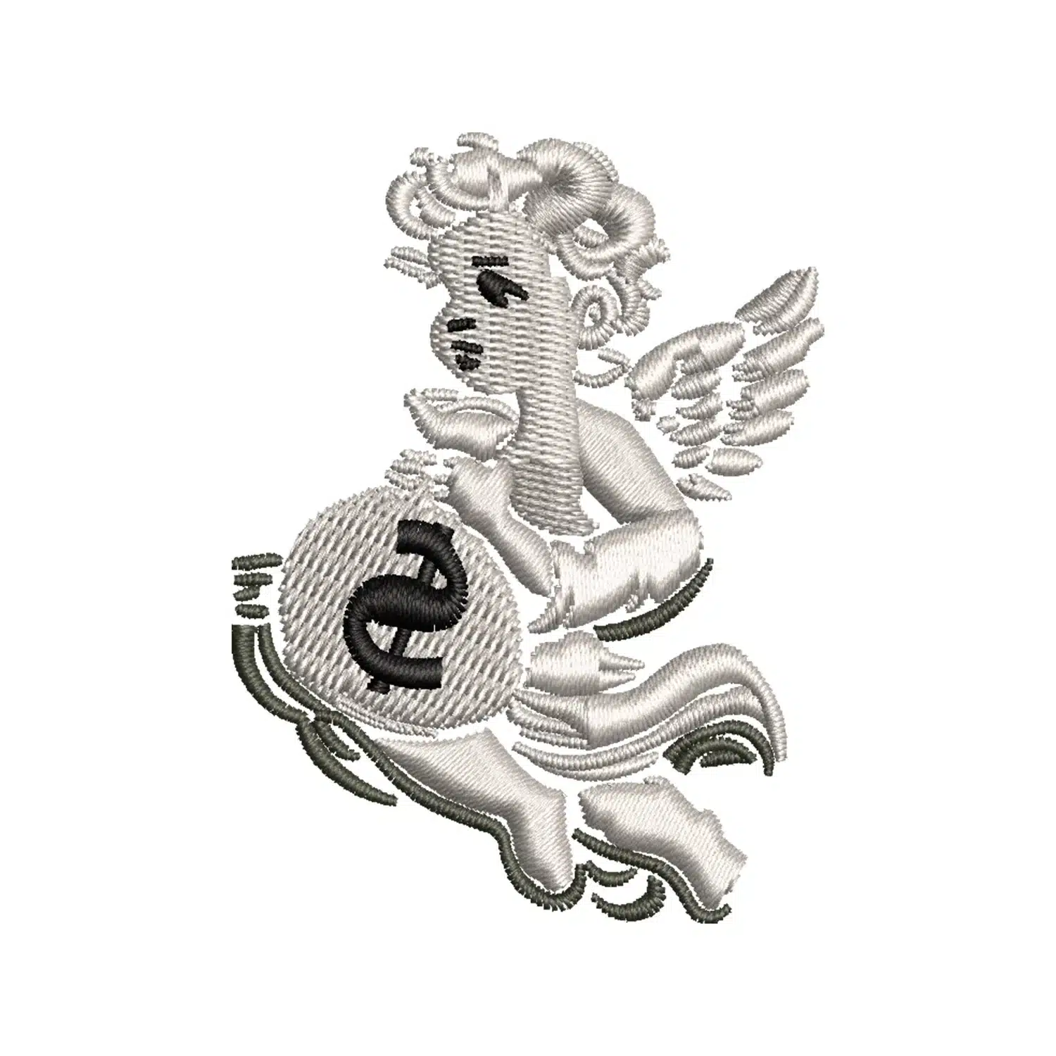Rich Angel Embroidery Design