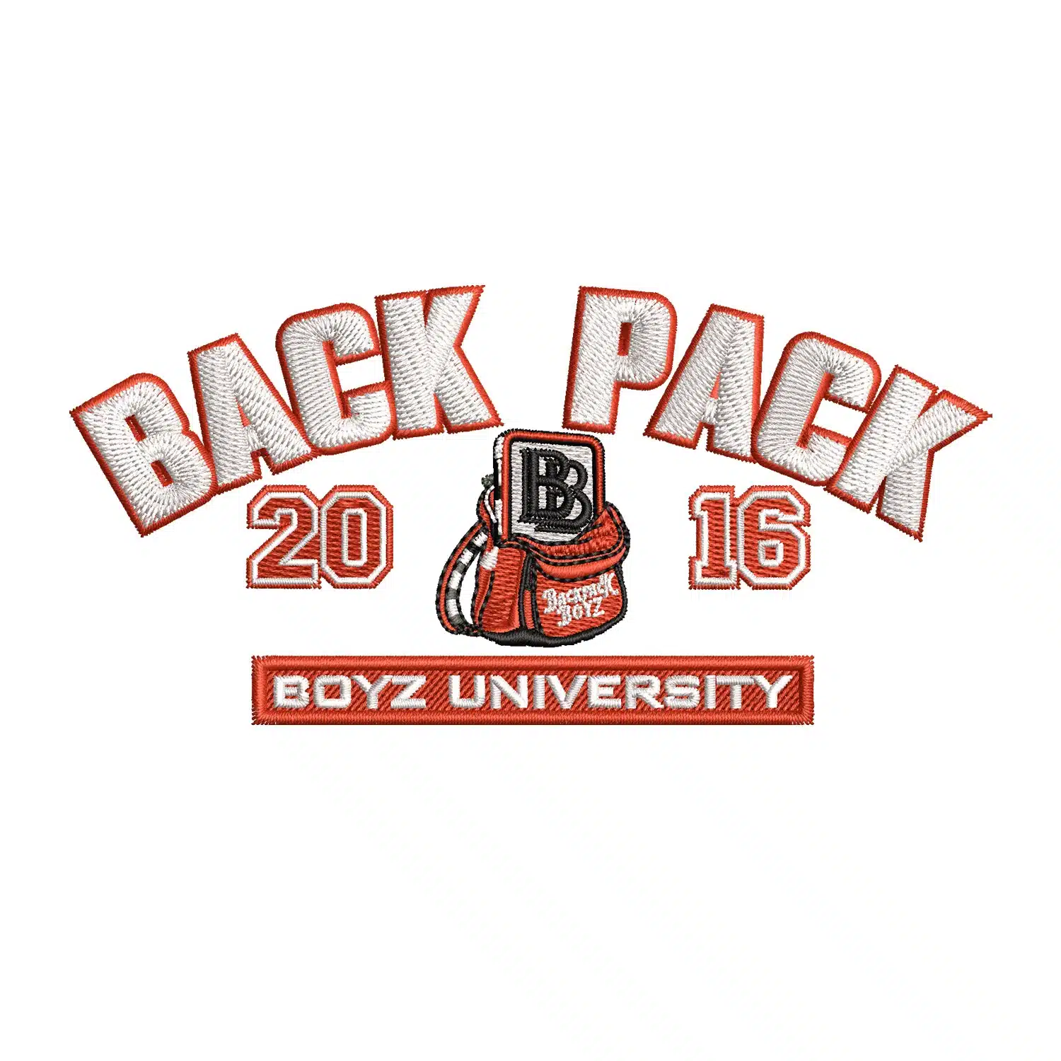 Boys University 2016 Logo Embroidery Design