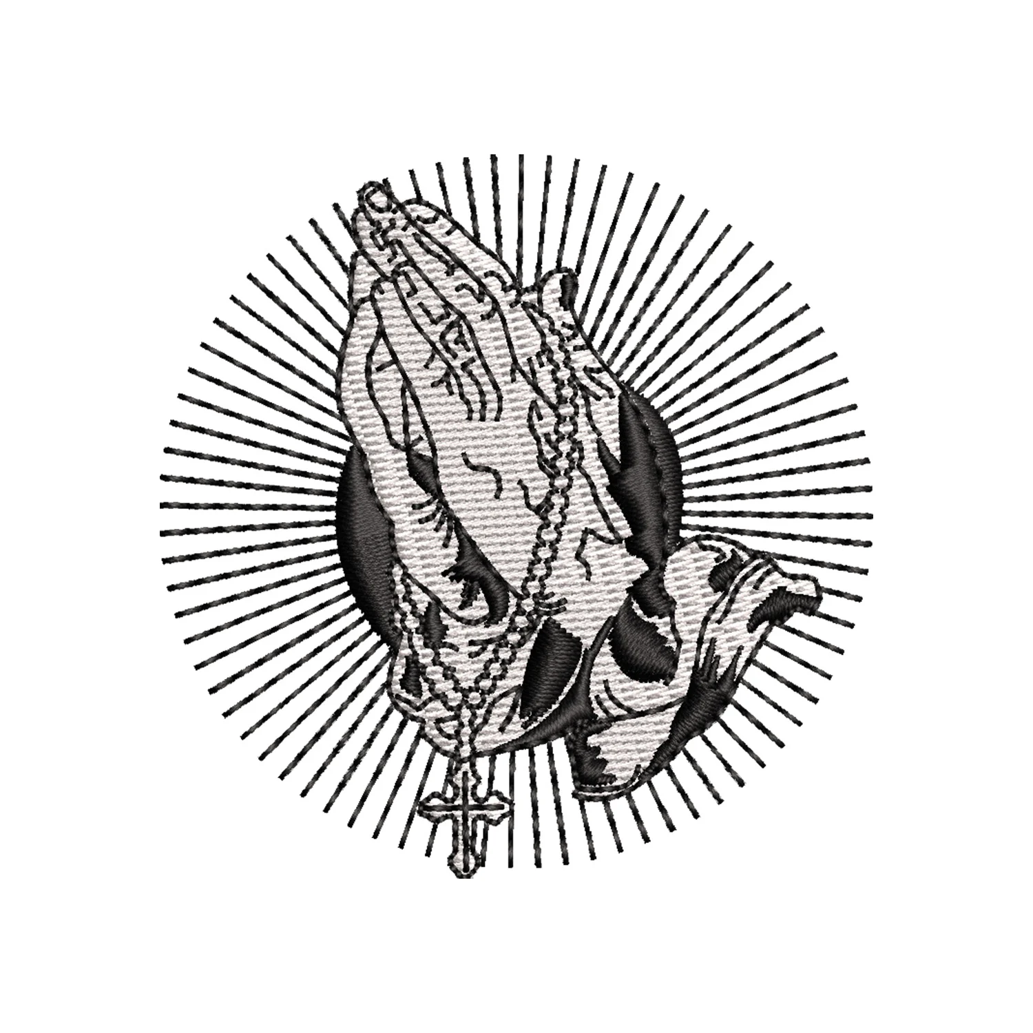 Praying Hands with Praying Beads Embroidery Design