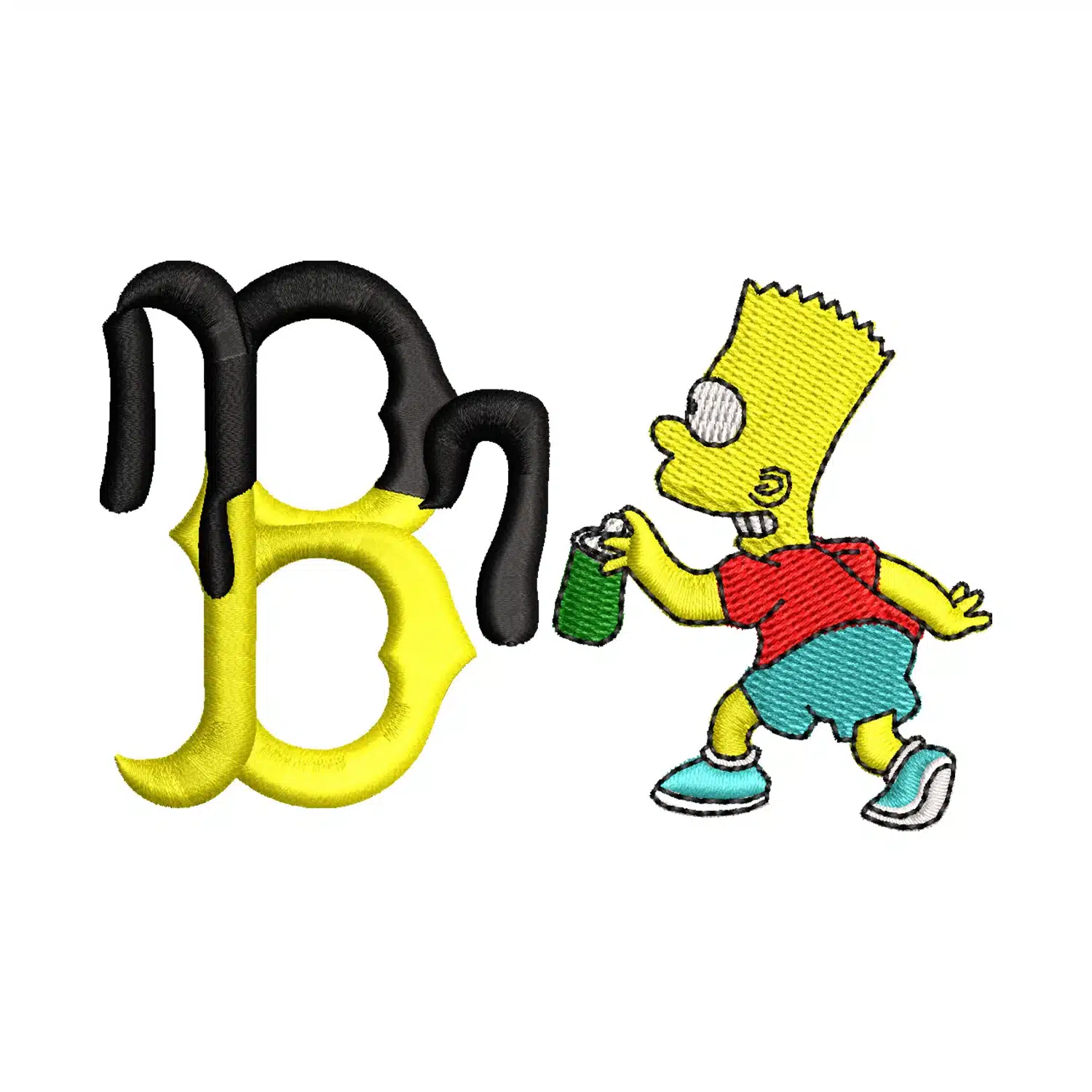 Bart Simpson Spraying Embroidery Design