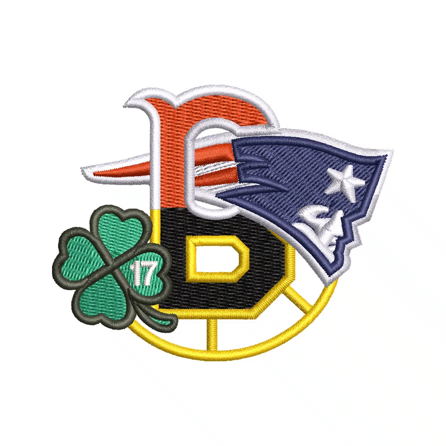 Boston Sports Logo Mashup Embroidery Design